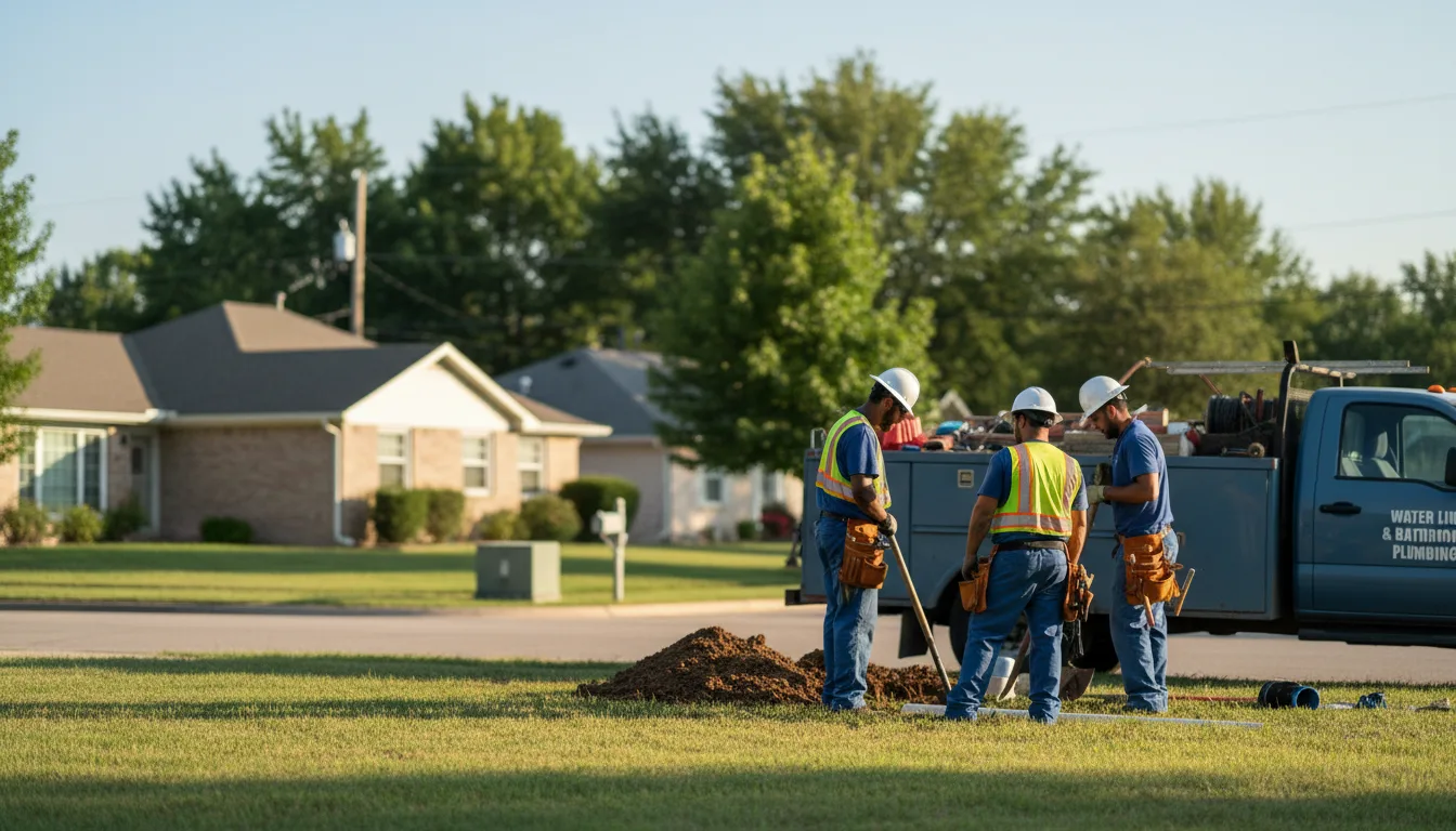 Residential water line and bathroom plumbing service in Perkins, MI